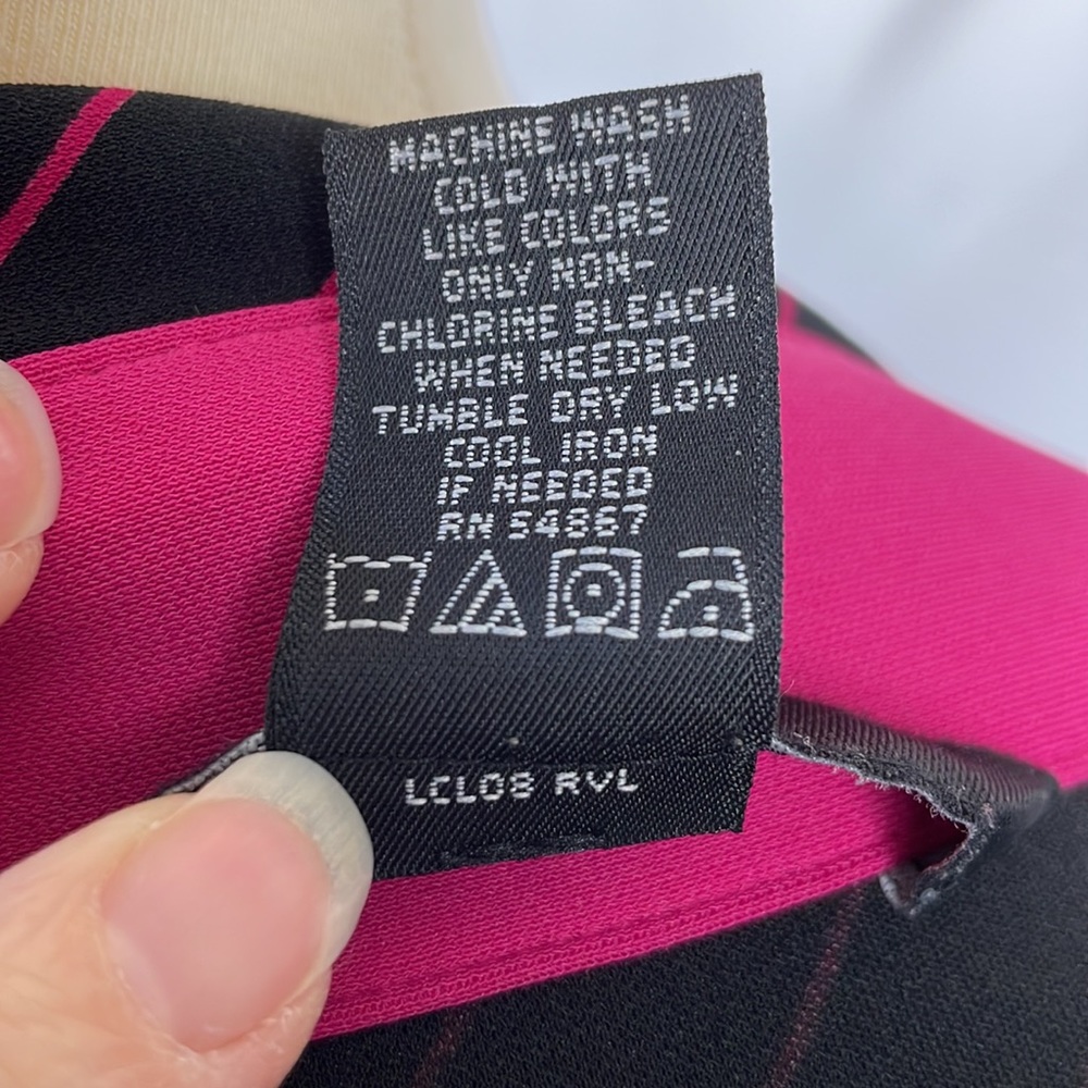 Express Black and Magenta Diagonal Striped Sleeveless Dress - Size 1/2 Juniors - Picture 12 of 12